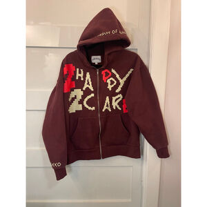 Flakko Archives Zip Hoodie Small Burgundy Pursuit of Happiness Streetwear